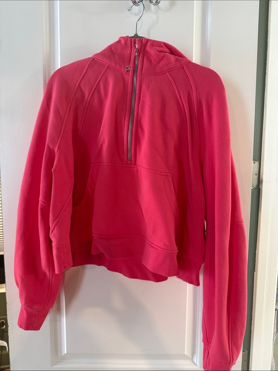lululemon athletica Tops - lululemon athletica Bright Pink Half-Zip scuba Hooded Pullover